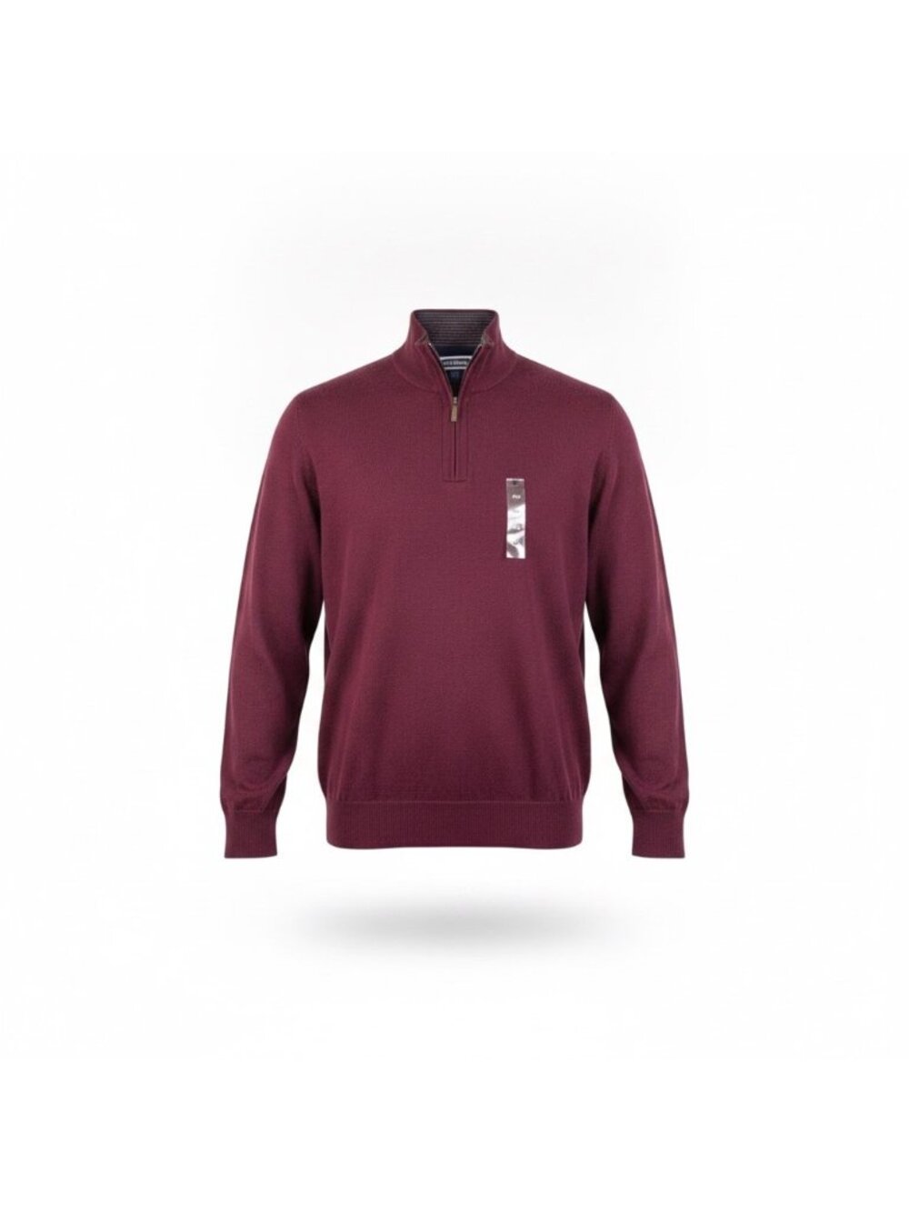 Club Room Mens Burgundy Merino Wool Blend Half Zip Sweater Size XXL